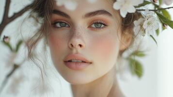 Beautiful model posing for a spring fashion shoot. 6 photo
