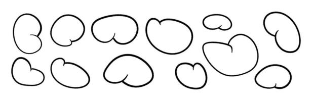 Organic blob shapes with irregular fluid forms. Abstract round spots and liquid bubble figures. Flat illustration isolated on white background. vector