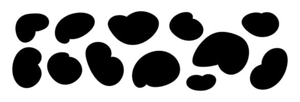 Abstract liquid shapes with playful organic blobs. Graphic irregular spots and bubble figures. Flat illustration isolated on white background. vector