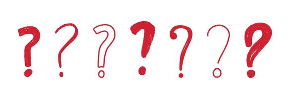 Hand question mark doodle. Curious outline icon why for FAQ sections or inquiry prompts. Flat illustration isolated on white background. vector