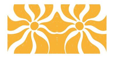 Summer burst groovy sunlight rays. Retro bright sun with abstract swirl patterns. Flat illustration isolated on white background. vector