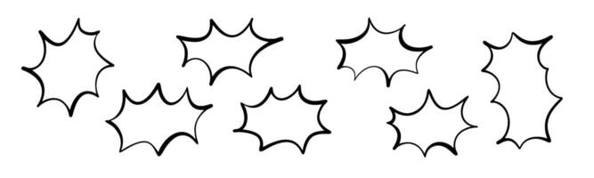 Pop art speech bubble emphasis effect. Comic book text box in boom balloon shape. Flat illustration isolated on white background. vector