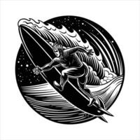 A picture of a surfer vector