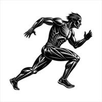 Dynamic Running Pose Artwork vector