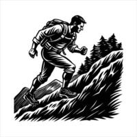 Man Running Uphill vector