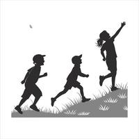 Joyful Children Running vector