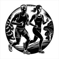 Man And Woman Running vector