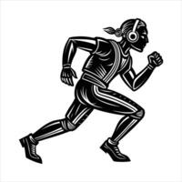 Silhouette of a man running vector