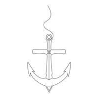 Ship anchor single-line art beautifully simplifies a powerful nautical symbol with artistic minimalism. vector