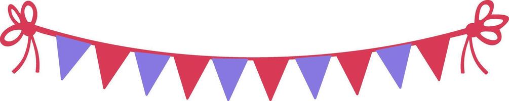 Banner with colored triangle party flags, flat style illustration, perfect for birthday party decorations, event designs, and festive celebrations vector