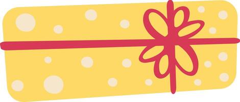 Festive gift box tied with a red bow and decorated with a polka dot pattern. Perfect for designing holiday materials such as New Year and Valentine's Day greetings vector