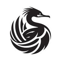 Double Crested Cormorant Silhouette for Graphic Illustrations vector
