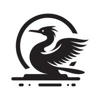 Double Crested Cormorant Silhouette for Digital Art vector