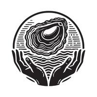 Perfect Oyster Silhouette for Web Elements vector
