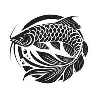 Clean Arowana Fish Silhouette for Logos vector