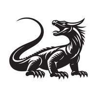Clean Komodo Dragon Silhouette for Digital Use vector