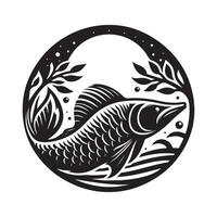 Versatile Arowana Fish Silhouette for Various Projects vector