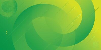 Minimal yellow and green background with halftone circles. Vectors illustration