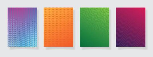 abstract modern gradient color pattern texture book cover template set wavy background business brochure design header vector