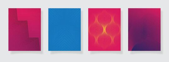 Abstract gradient color pattern texture book cover set background business brochure design header vector