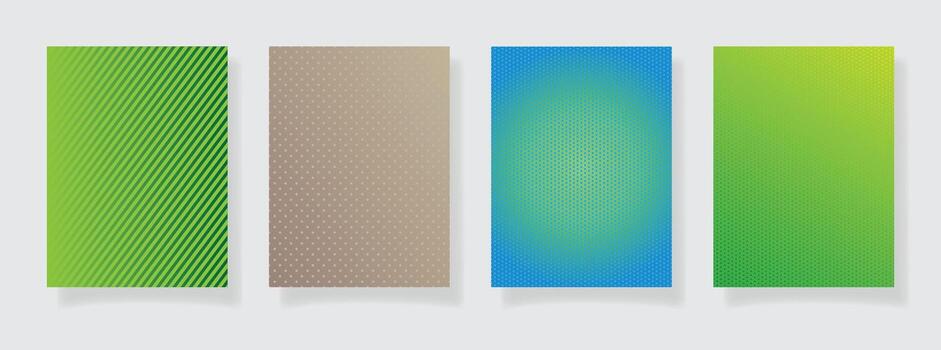 modern color gradient abstract geometric pattern texture book cover template set background wavy business brochure vector
