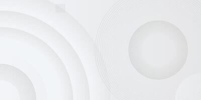 Abstract modern white background with circles and circular stripes on white base vector