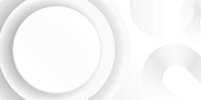 White abstract background. Modern circle lines pattern. Futuristic concept. Minimal geometric design. vector