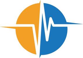 Heart beat monitor pulse line art icon for medical apps and websites. vector