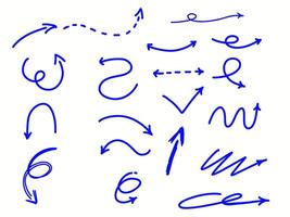 Hand drawn sketches arrow set vector