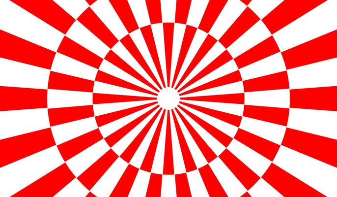 Red and white concentric radial burst design for dynamic backgrounds graphic artwork and energetic visual compositions
