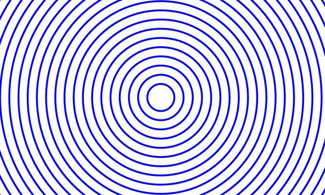 Blue concentric circle pattern on white background