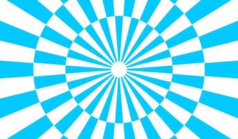 Radial burst design with cyan blue and white concentric rays for dynamic backgrounds digital visuals and abstract motion graphics vector