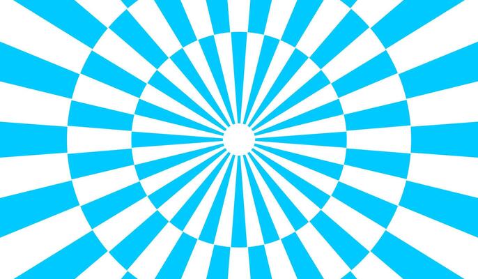 Radial burst design with cyan blue and white concentric rays for dynamic backgrounds digital visuals and abstract motion graphics