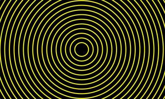 Yellow concentric circle illusion on black background vector