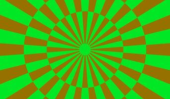 Green and brown radial burst pattern with vintage graphic design effect vector