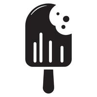 Silhouette Ice Cream Bar Illustration with Bite Taken Design Art vector
