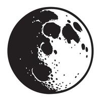 Full Moon Phases Illustration in Black and White Graphic vector