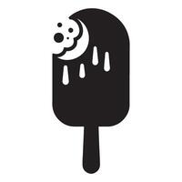 Silhouette Simple Ice Cream Bar Illustration with Bite Design vector