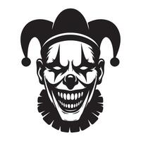 Jester Evil Clown with Hat Illustration for Graphic Design vector