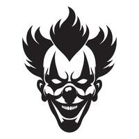 Frightening Clown with Flaming Hair Illustration for Scary Projects vector