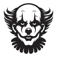 Creepy Evil Clown Illustration with Simple Design vector
