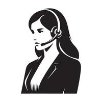 Customer Service Representative Illustration Providing Excellent Support Solutions vector