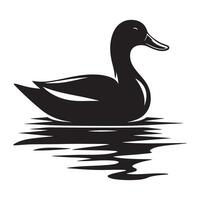 Elegant Black Duck Silhouette Image for Wildlife Enthusiasts vector