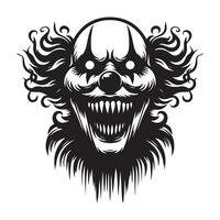 Terrifying Evil Clown Art Illustration for Scary Themes vector