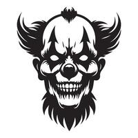 Creepy Scary Clown Face Design for Halloween Designs vector