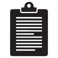 Black clipboard with document silhouette for official use vector