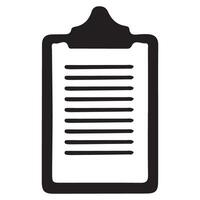 Black Clipboard Icon for Business Checklist and Data Collection vector