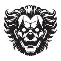 Illustration of a Frightening Clown Face Silhouette Design vector
