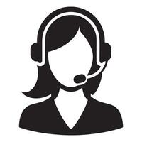 Female Customer Support Agent Silhouette Image for Businesses vector