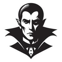Classic vampire with sharp fangs silhouette design illustration vector